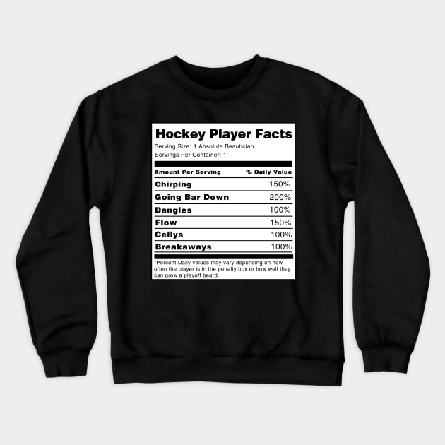 Hockey Player Facts Crewneck Sweatshirt by swiftscuba